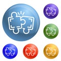 Puzzle teamwork icons set vector Royalty Free Stock Photo