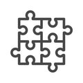 Puzzle Thin Line Vector Icon Royalty Free Stock Photo