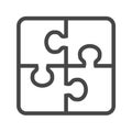 Puzzle Thin Line Vector Icon Royalty Free Stock Photo