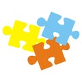 Puzzle, three elements, color picture, eps. Royalty Free Stock Photo