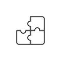 Puzzle three piece outline icon