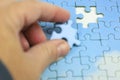 Puzzle about to be completed Royalty Free Stock Photo