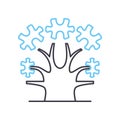 puzzle tree line icon, outline symbol, vector illustration, concept sign Royalty Free Stock Photo
