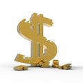 Puzzle of a us dollar sign. Royalty Free Stock Photo