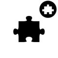 Puzzle - white vector icon