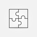 Puzzle vector thin line Solution concept icon Royalty Free Stock Photo