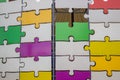 Puzzle wall with missing piece 2 Royalty Free Stock Photo