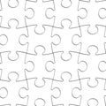 Puzzle White Pieces Seamless Background, Blank Jigsaw Pattern Royalty Free Stock Photo