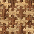 Puzzle Wood Seamless Background, Puzzled Brown Wooden Texture