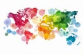 Puzzle world map with speech bubbles, diversity and global conversation theme Royalty Free Stock Photo