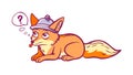 Puzzled fox with a question mark thought bubble, deep in thought, vector design Generative AI Royalty Free Stock Photo