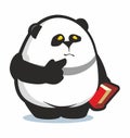 Puzzled Panda with Book