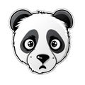 Puzzled Panda Face Sticker On Isolated Tansparent Background, Png, Logo. Generative AI