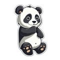 Puzzled Panda Sticker On Isolated Tansparent Background, Png, Logo. Generative AI