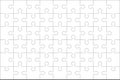 Puzzles blank template with linked rectangle grid. Jigsaw puzzle 9x6 size with 54 pieces. Mosaic background for thinking game Royalty Free Stock Photo