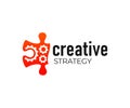 Puzzles and gears, strategy and financial planning, logo design. Engineering, innovation and technology, vector design