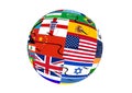 Puzzles Globe with world flags Royalty Free Stock Photo