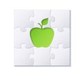 Puzzles and green apple concept vector Royalty Free Stock Photo