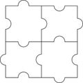 Puzzles grid template. Jigsaw puzzle pieces, thinking game and jigsaws detail frame design. puzzles game challenge vector