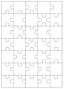 Puzzles grid template. Jigsaw puzzle 24 pieces