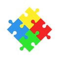 Puzzles icon. Jigsaw. World autism awareness day