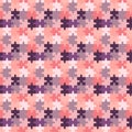 Puzzles seamless pattern. Creative background with multicolored puzzle pieces together. Vector repeat illustration. Pink and Royalty Free Stock Photo