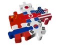 Puzzles - Six-Party Talks on the Problem of North Korea Royalty Free Stock Photo