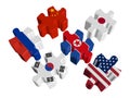 Puzzles - Six-Party Talks on the Problem of North Korea Royalty Free Stock Photo