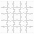 Twenty five blank puzzle pieces Royalty Free Stock Photo