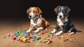 Puzzling Fun A Playful Illustration of a Dog Puzzle Toy for National Dog Appreciation Day.AI Generated