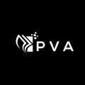 PVA credit repair accounting logo design on BLACK background. PVA creative initials Growth graph letter logo concept. PVA business