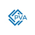 PVA letter logo design on white background. PVA creative circle letter logo concept