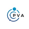 PVA letter technology logo design on white background. PVA creative initials letter IT logo concept. PVA letter design