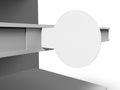 PVC Blank Printing Plastic Shelf Talker for Shopping Mall Promotion. 3d render illustration.