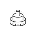 PVC cable line outline icon