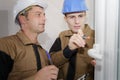 Pvc installation apprentice having lesson Royalty Free Stock Photo