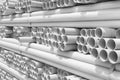 PVC pipes stacked