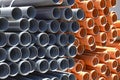 PVC plastic pipes, plumbing, construction material