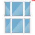 PVC window with three sash Royalty Free Stock Photo