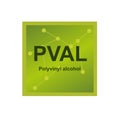 Vector symbol of polyvinyl alcohol Ã¢â¬â PVA, PVOH or PVAL polymer on the background from connected macromolecules