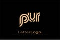 PVR Creative Unique Modern Letter Logo Design. Elegant Monogram Logo Design with Decorative Elements and Typography Royalty Free Stock Photo