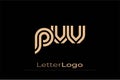 PVV Creative Unique Modern Letter Logo Design. Elegant Monogram Logo Design with Decorative Elements and Typography Royalty Free Stock Photo