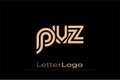 PVZ Creative Unique Modern Letter Logo Design. Elegant Monogram Logo Design with Decorative Elements and Typography Royalty Free Stock Photo