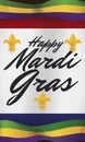 Mardi Gras and New Orleans Flags Inviting to the Carnival, Vector Illustration