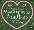 Cute Chalk Drawing for International Day of Families Celebration, Vector Illustration