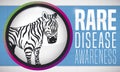 Zebra like Symbol for Rare Disease Promoting Awareness, Vector Illustration