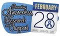 Precepts and Calendar with Denim Ribbon for Rare Disease Day, Vector Illustration