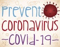 Prevention Design of Coronavirus for Children with Doodles, Vector Illustration