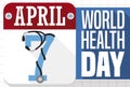 Stethoscope Tangled in Date and Calendar for World Health Day, Vector Illustration
