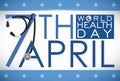 Stethoscope Tangled in the Date to Celebrate World Health Day, Vector Illustration